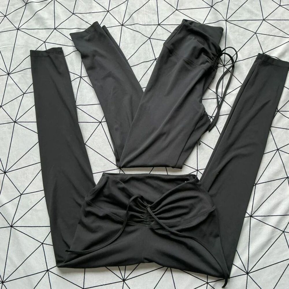 Victorias Secret PINK Leggings x2 Size M Black Gym Activewear Bundle Pair